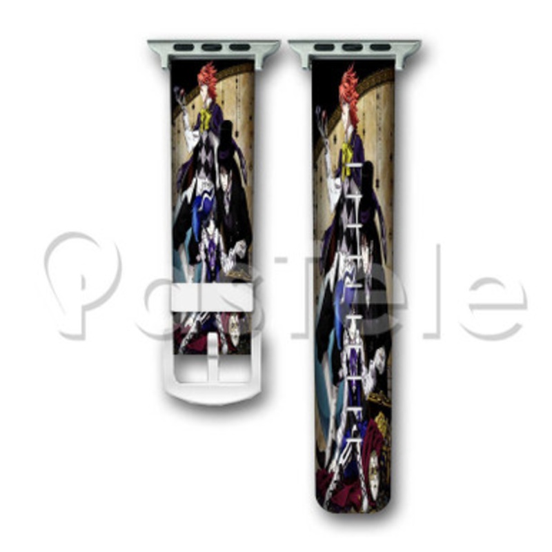 Black Butler 2 Custom Personaliez Apple Watch Band 38mm 40mm 42mm 44mm Leather PU