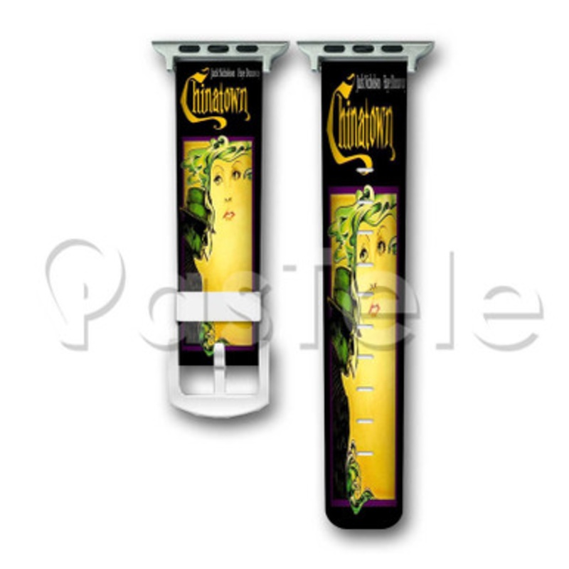 Chinatown Custom Personaliez Apple Watch Band 38mm 40mm 42mm 44mm Leather PU