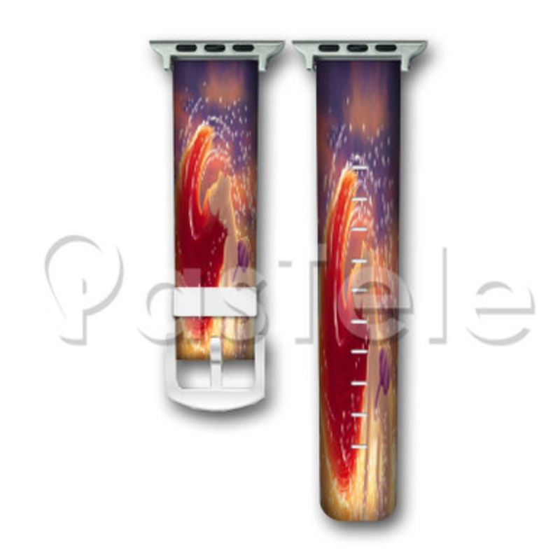 Cute Ariel The Little Mermaid Custom Personaliez Apple Watch Band 38mm 40mm 42mm 44mm Leather PU