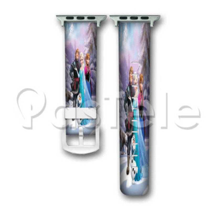 Disney Frozen Characters Custom Personaliez Apple Watch Band 38mm 40mm 42mm 44mm Leather PU