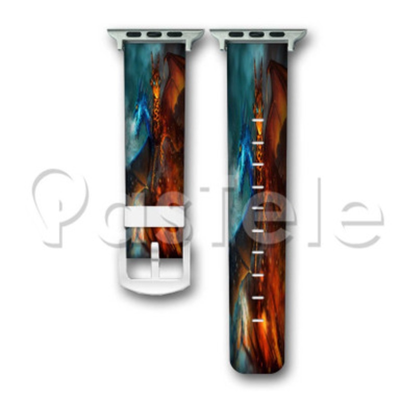 Dota 2 Ice and Fire Custom Personaliez Apple Watch Band 38mm 40mm 42mm 44mm Leather PU