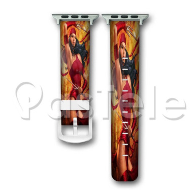Elektra Daredevil Custom Personaliez Apple Watch Band 38mm 40mm 42mm 44mm Leather PU