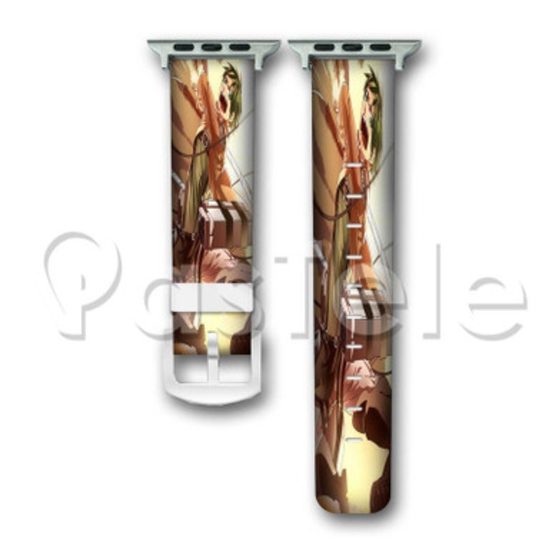 Eren Yeager Shingeki no Kyojin Custom Personaliez Apple Watch Band 38mm 40mm 42mm 44mm Leather PU