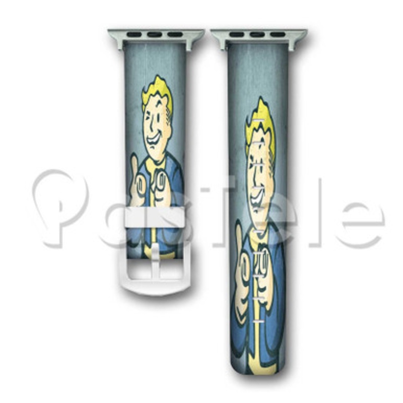 Fallout 3 Vault Boy Custom Personaliez Apple Watch Band 38mm 40mm 42mm 44mm Leather PU