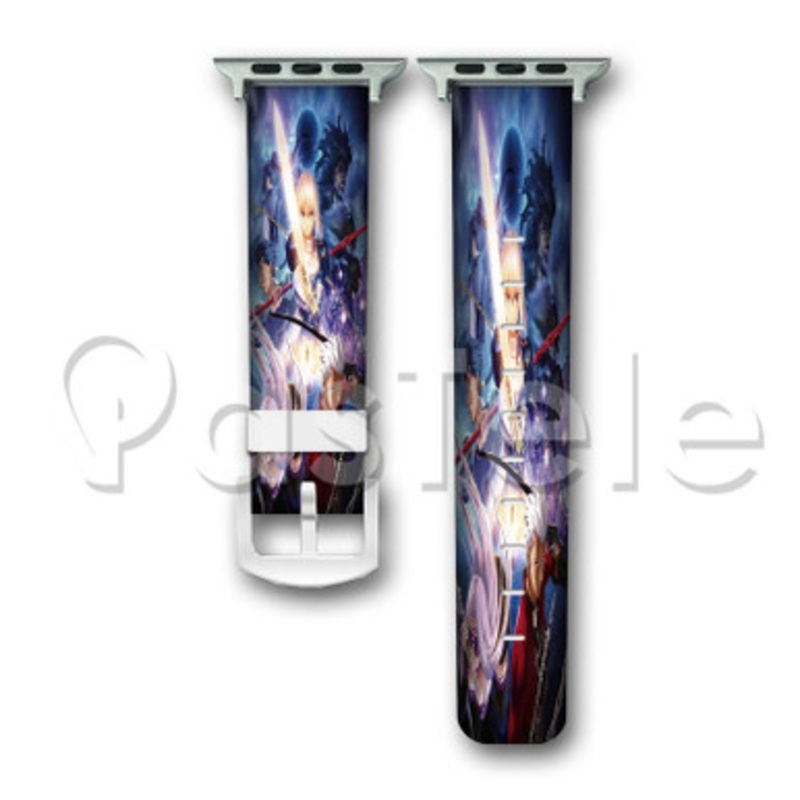 Fate Stay Night Saber Custom Personaliez Apple Watch Band 38mm 40mm 42mm 44mm Leather PU
