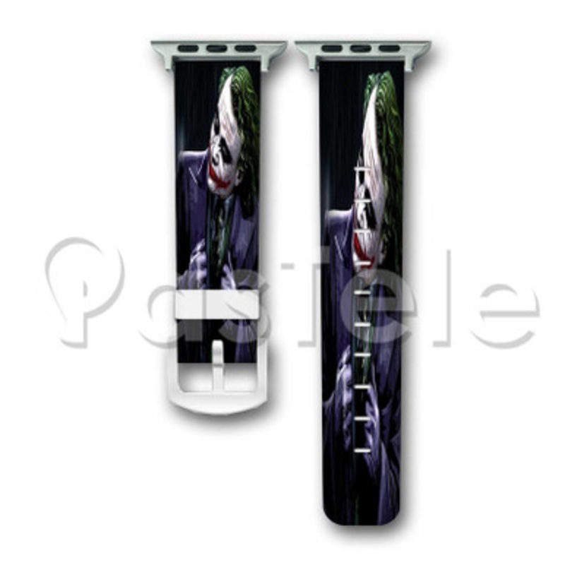Joker in the Rain Custom Personaliez Apple Watch Band 38mm 40mm 42mm 44mm Leather PU