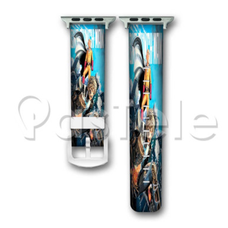 One Punch Man Wanpanman Saitama Custom Personaliez Apple Watch Band 38mm 40mm 42mm 44mm Leather PU