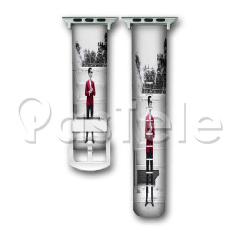 Panic at The Disco Brendon Urie Red Custom Personaliez Apple Watch Band 38mm 40mm 42mm 44mm Leather PU