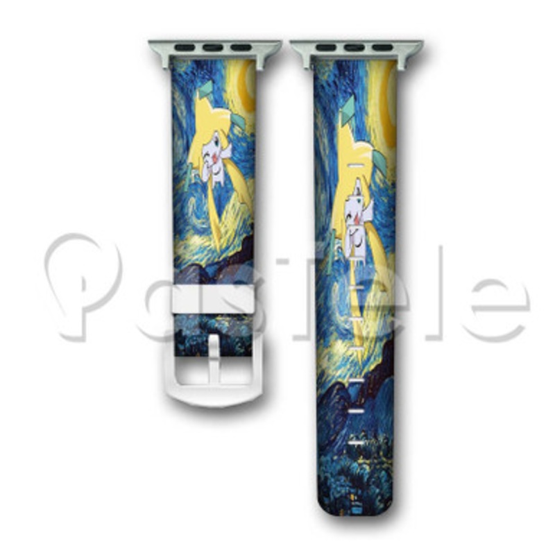 Pokemon Jirachi Starry Night Custom Personaliez Apple Watch Band 38mm 40mm 42mm 44mm Leather PU