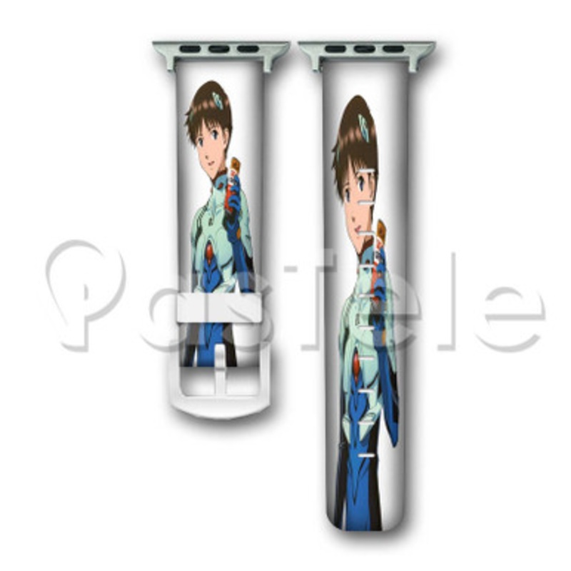 Shinji Ikari Neon Genesis Evangelion 2 Custom Personaliez Apple Watch Band 38mm 40mm 42mm 44mm Leather PU