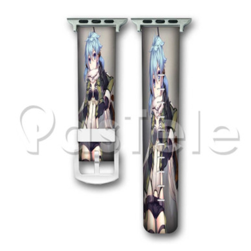 Sinon Sword Art Online 2 Custom Personaliez Apple Watch Band 38mm 40mm 42mm 44mm Leather PU