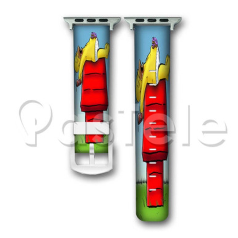 Snoopy and Homer Simpson Custom Personaliez Apple Watch Band 38mm 40mm 42mm 44mm Leather PU