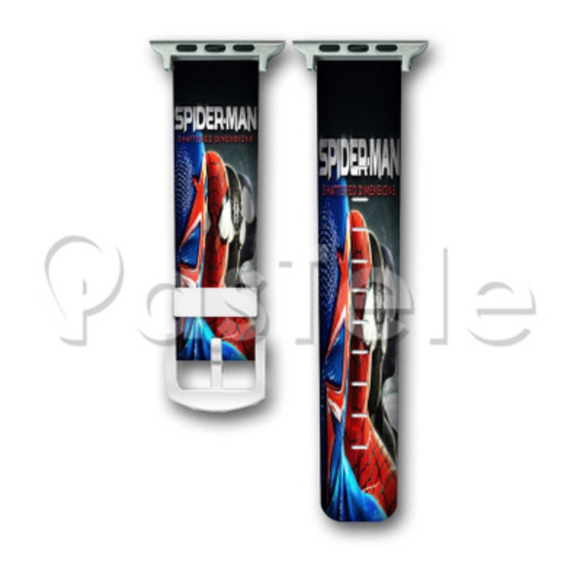 Spider Man Shattered Dimensions Custom Personaliez Apple Watch Band 38mm 40mm 42mm 44mm Leather PU