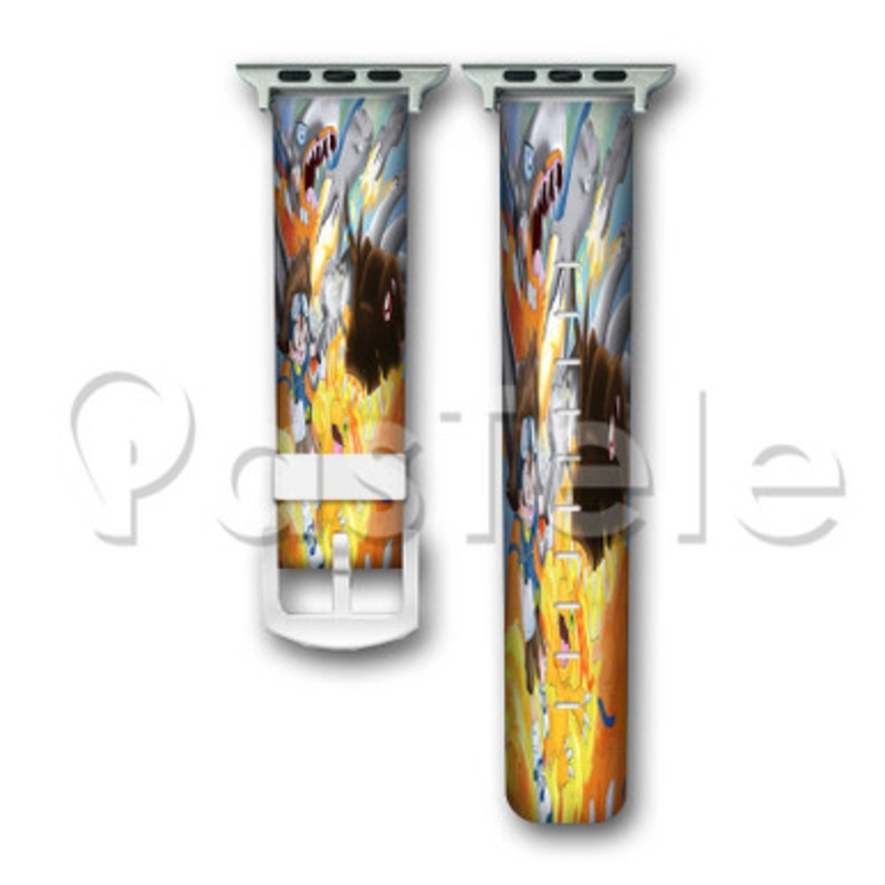 Taichi and Agumon Evolutions Digimon Custom Personaliez Apple Watch Band 38mm 40mm 42mm 44mm Leather PU