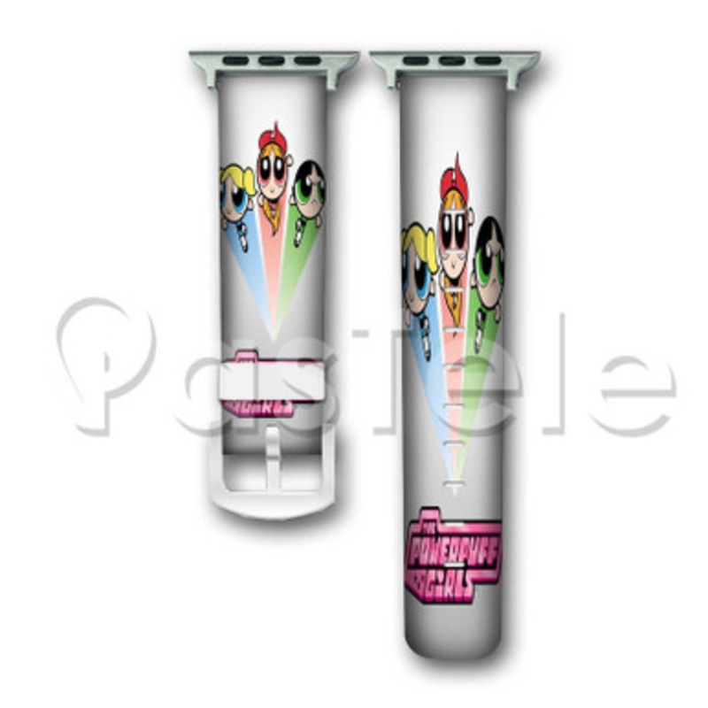 The Powerpuff Girls Blue Red Green Custom Personaliez Apple Watch Band 38mm 40mm 42mm 44mm Leather PU