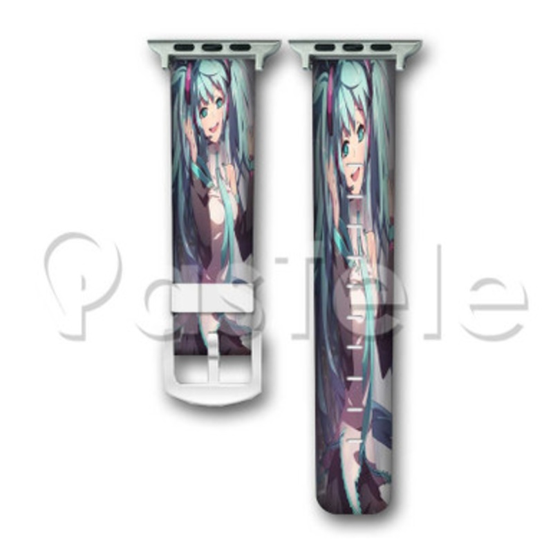 Vocaloid Hatsune Miku Custom Personaliez Apple Watch Band 38mm 40mm 42mm 44mm Leather PU