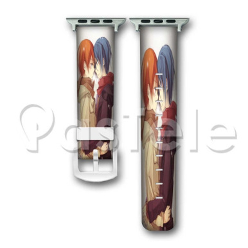 Angel and Yuzuru Angel Beats Custom Personaliez Apple Watch Band 38mm 40mm 42mm 44mm Leather PU