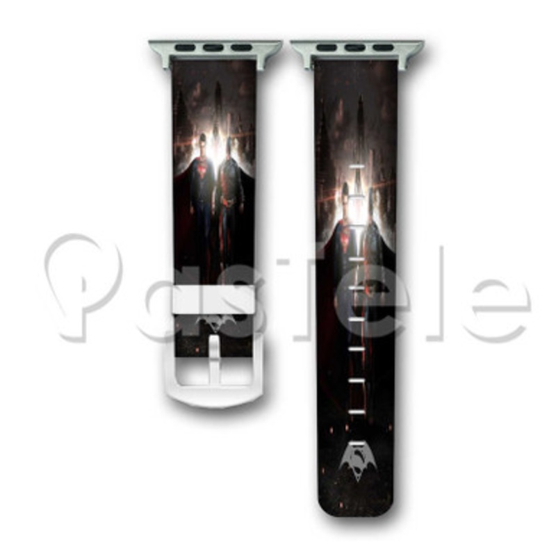 Batman vs Superman Dawn of Justice Walking Custom Personaliez Apple Watch Band 38mm 40mm 42mm 44mm Leather PU