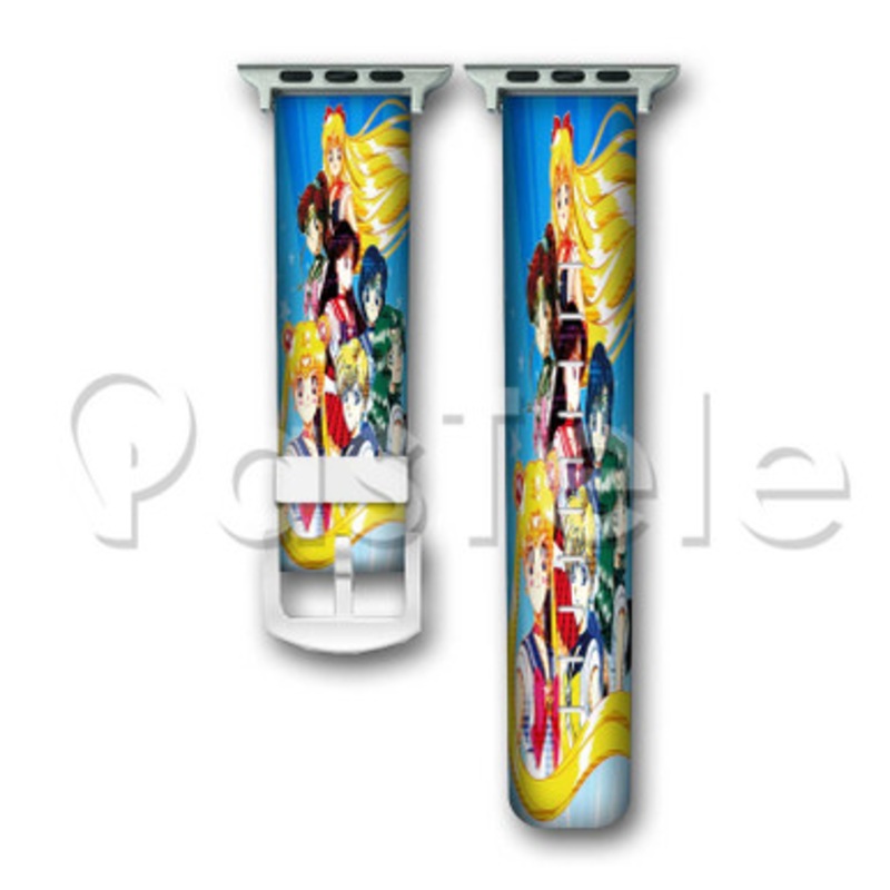 Beautiful Sailor Moon Custom Personaliez Apple Watch Band 38mm 40mm 42mm 44mm Leather PU