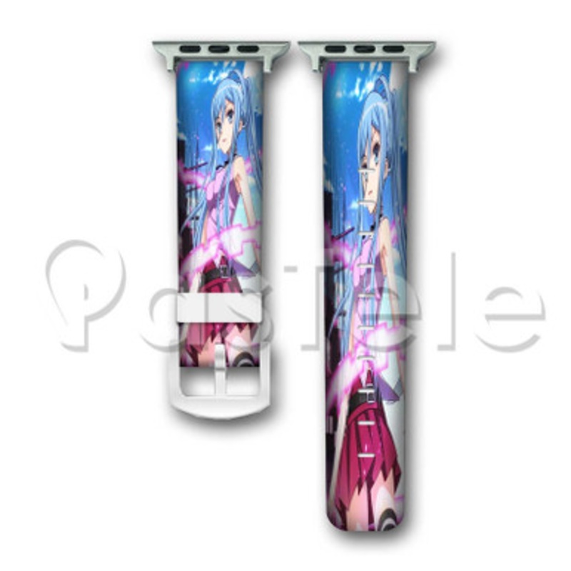 Blue Steel Takao Arpeggio Custom Personaliez Apple Watch Band 38mm 40mm 42mm 44mm Leather PU