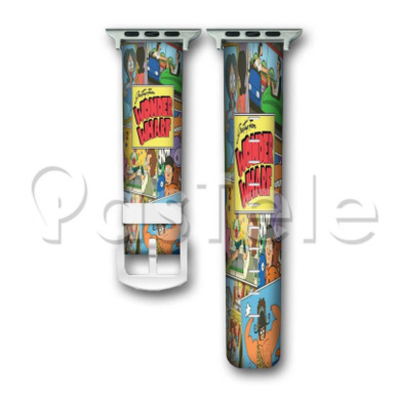 Bob s Burgers Wonder Wharf Custom Personaliez Apple Watch Band 38mm 40mm 42mm 44mm Leather PU