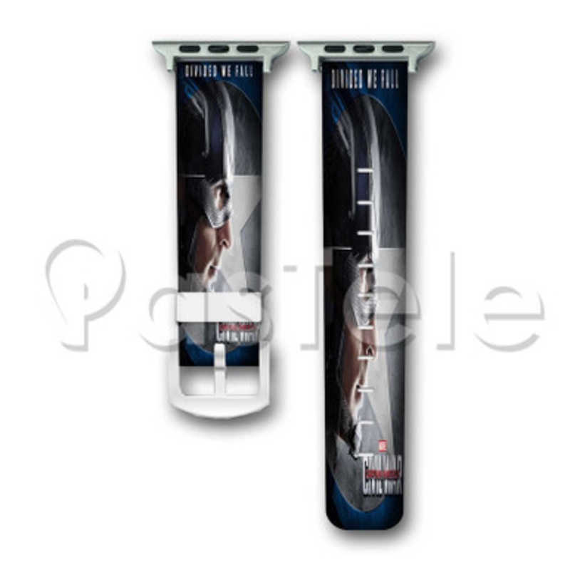 Captain America Civil War 2016 Poster Chris Evans Custom Personaliez Apple Watch Band 38mm 40mm 42mm 44mm Leather PU