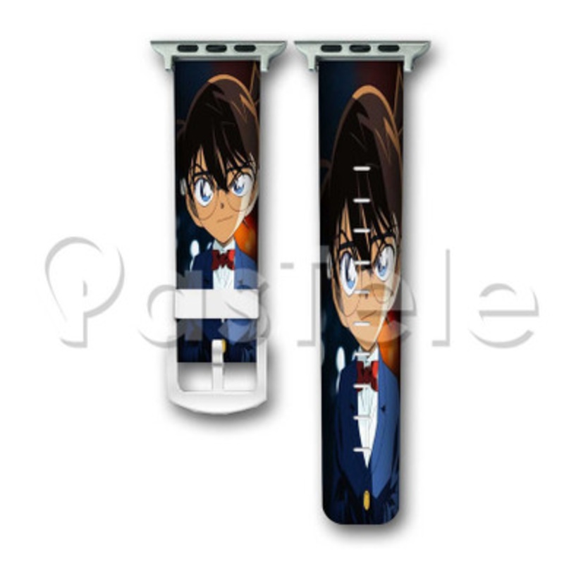 Detective Conan Anime Custom Personaliez Apple Watch Band 38mm 40mm 42mm 44mm Leather PU
