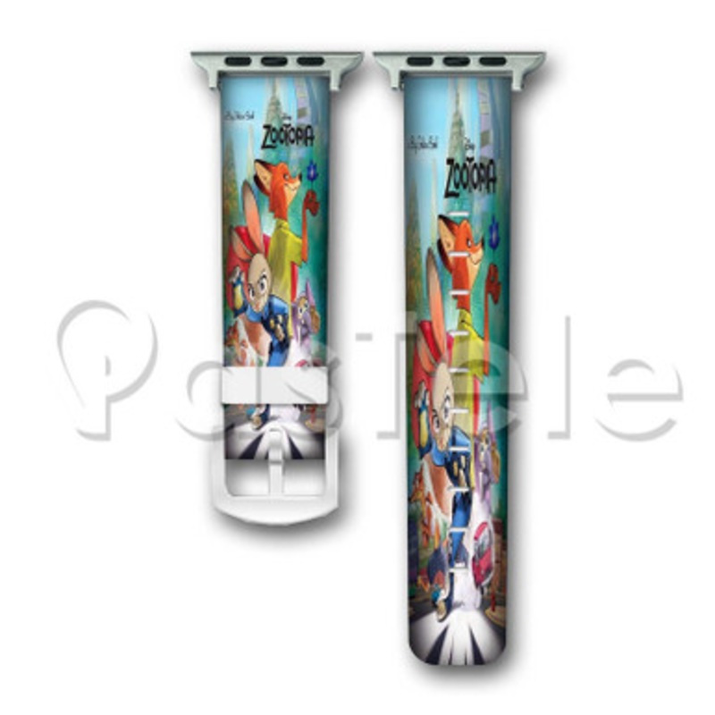 Disney Zootopia Custom Personaliez Apple Watch Band 38mm 40mm 42mm 44mm Leather PU