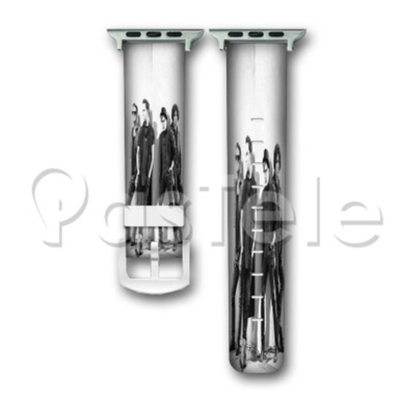 Fall Out Boy Black and White Custom Personaliez Apple Watch Band 38mm 40mm 42mm 44mm Leather PU