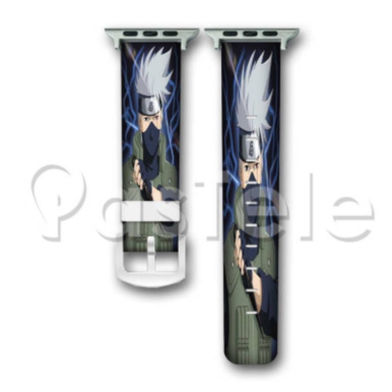 Hatake Kakashi Naruto Shippuden Custom Personaliez Apple Watch Band 38mm 40mm 42mm 44mm Leather PU