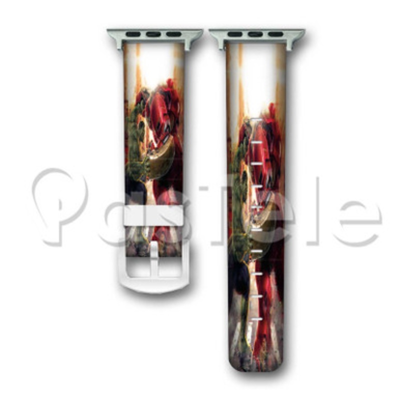Hulk vs Iron Man Hulkbuster Custom Personaliez Apple Watch Band 38mm 40mm 42mm 44mm Leather PU