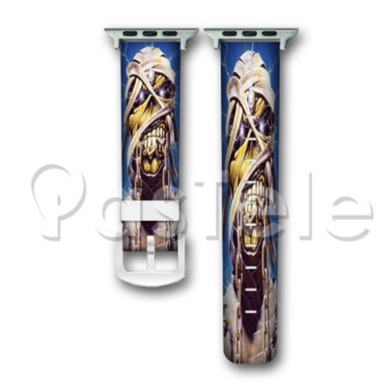 Iron Maiden Mummy Eddie Custom Personaliez Apple Watch Band 38mm 40mm 42mm 44mm Leather PU