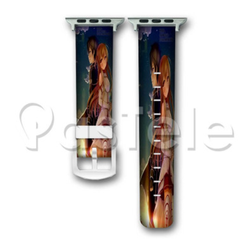Kirito and Asuna Sunset Sword Art Online Custom Personaliez Apple Watch Band 38mm 40mm 42mm 44mm Leather PU
