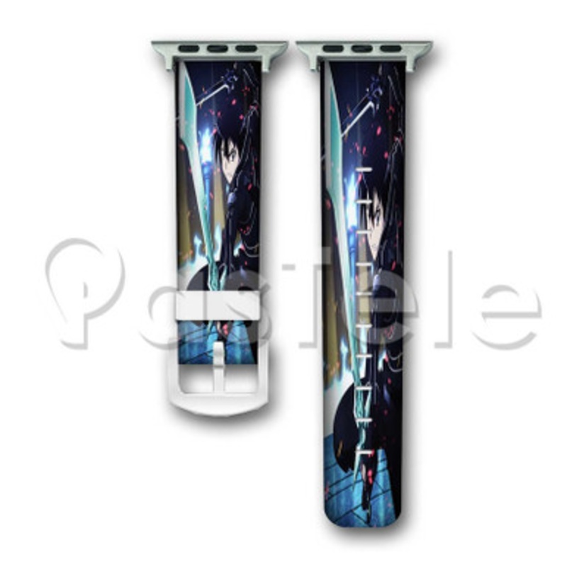 Kirito Sword Art Online Custom Personaliez Apple Watch Band 38mm 40mm 42mm 44mm Leather PU