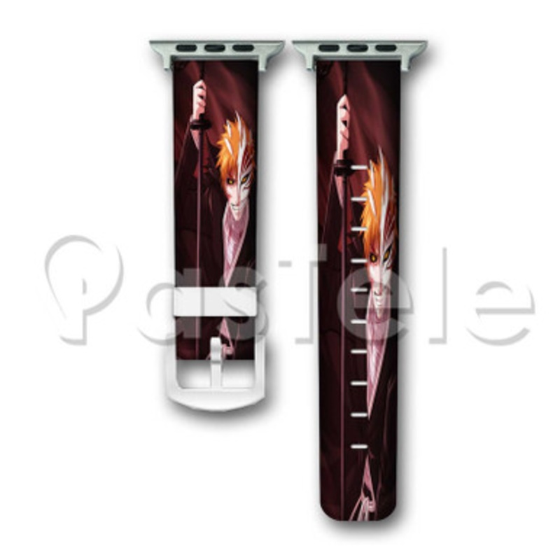 Kurosaki Ichigo Bleach Custom Personaliez Apple Watch Band 38mm 40mm 42mm 44mm Leather PU