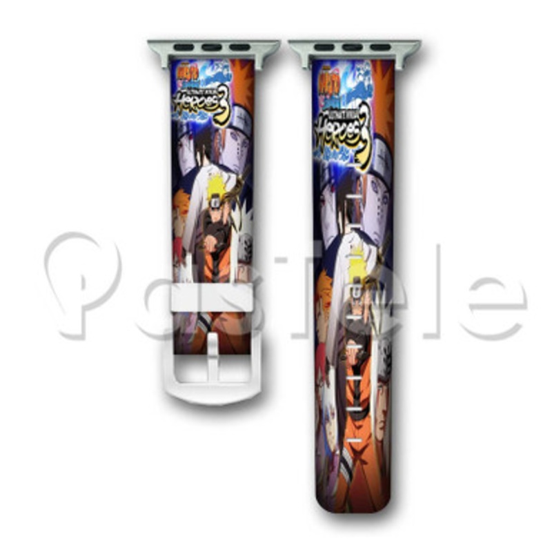 Naruto Shipp den Ultimate Ninja Heroes 3 Gameplay Custom Personaliez Apple Watch Band 38mm 40mm 42mm 44mm Leather PU