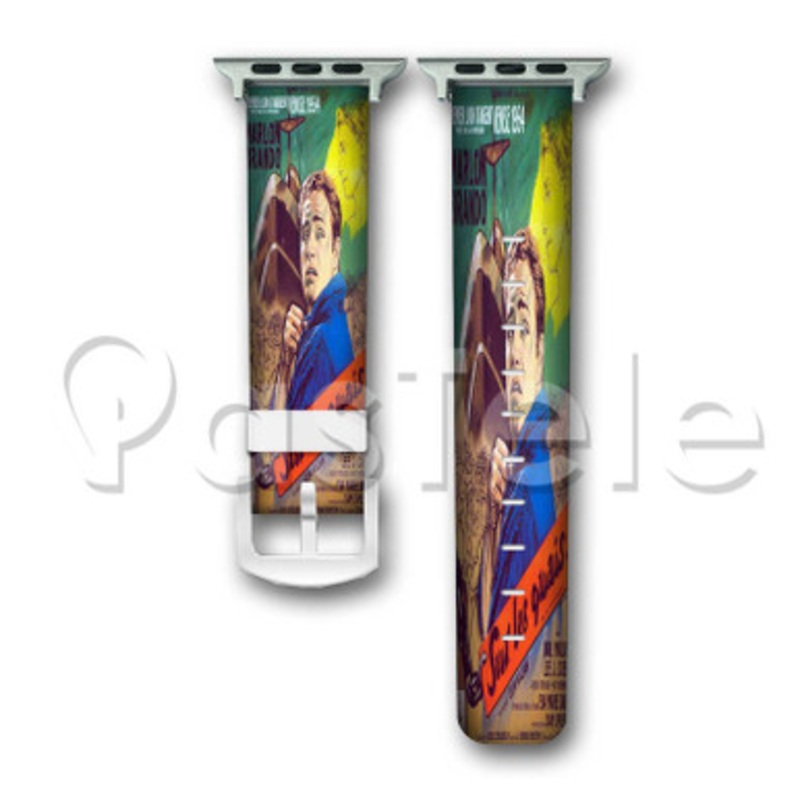 On the Waterfront Custom Personaliez Apple Watch Band 38mm 40mm 42mm 44mm Leather PU