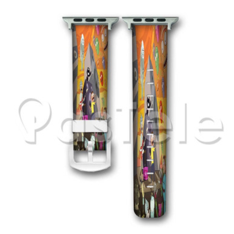 Rick and Morty Concert Custom Personaliez Apple Watch Band 38mm 40mm 42mm 44mm Leather PU
