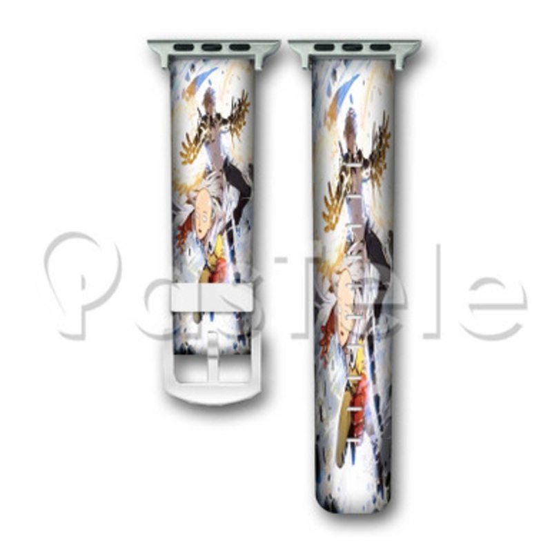 Saitama Genos One Punch Man 2 Custom Personaliez Apple Watch Band 38mm 40mm 42mm 44mm Leather PU