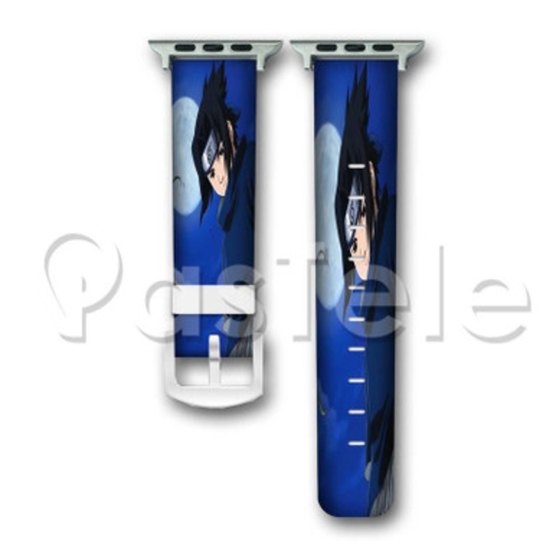 Sasuke Uchiha Naruto Shippuden Custom Personaliez Apple Watch Band 38mm 40mm 42mm 44mm Leather PU