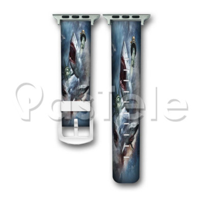 Sharknado Oh Hell No Custom Personaliez Apple Watch Band 38mm 40mm 42mm 44mm Leather PU
