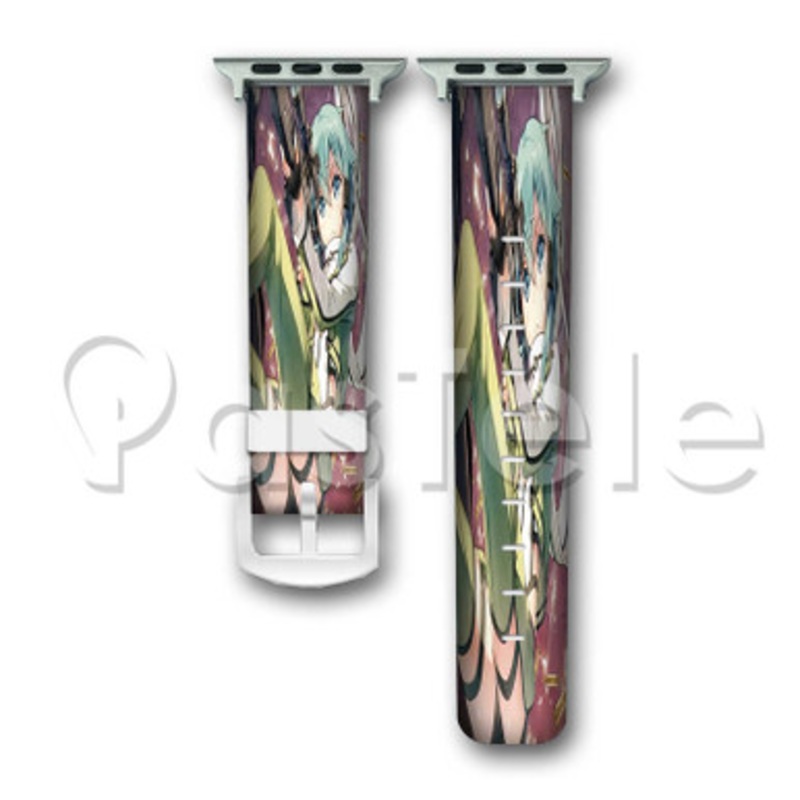 Sinon Sword Art Online 3 Custom Personaliez Apple Watch Band 38mm 40mm 42mm 44mm Leather PU