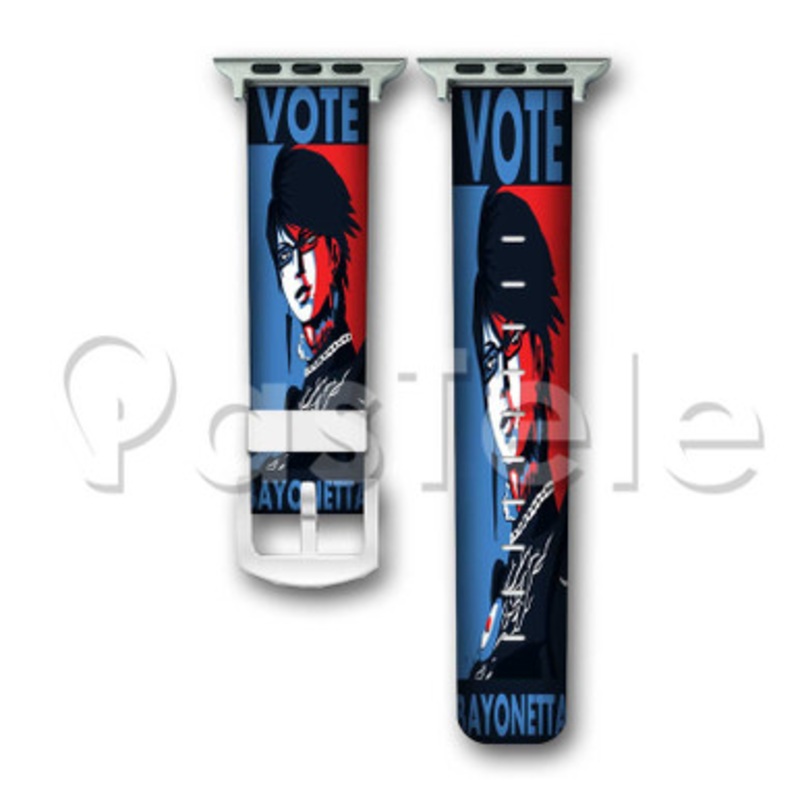 Super Smash Bross Vote for Bayonetta Custom Personaliez Apple Watch Band 38mm 40mm 42mm 44mm Leather PU