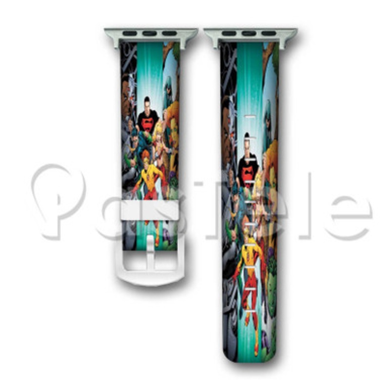 Teen Titans Superheroes Custom Personaliez Apple Watch Band 38mm 40mm 42mm 44mm Leather PU