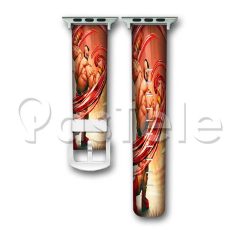 Zangief Street Fighters V Custom Personaliez Apple Watch Band 38mm 40mm 42mm 44mm Leather PU