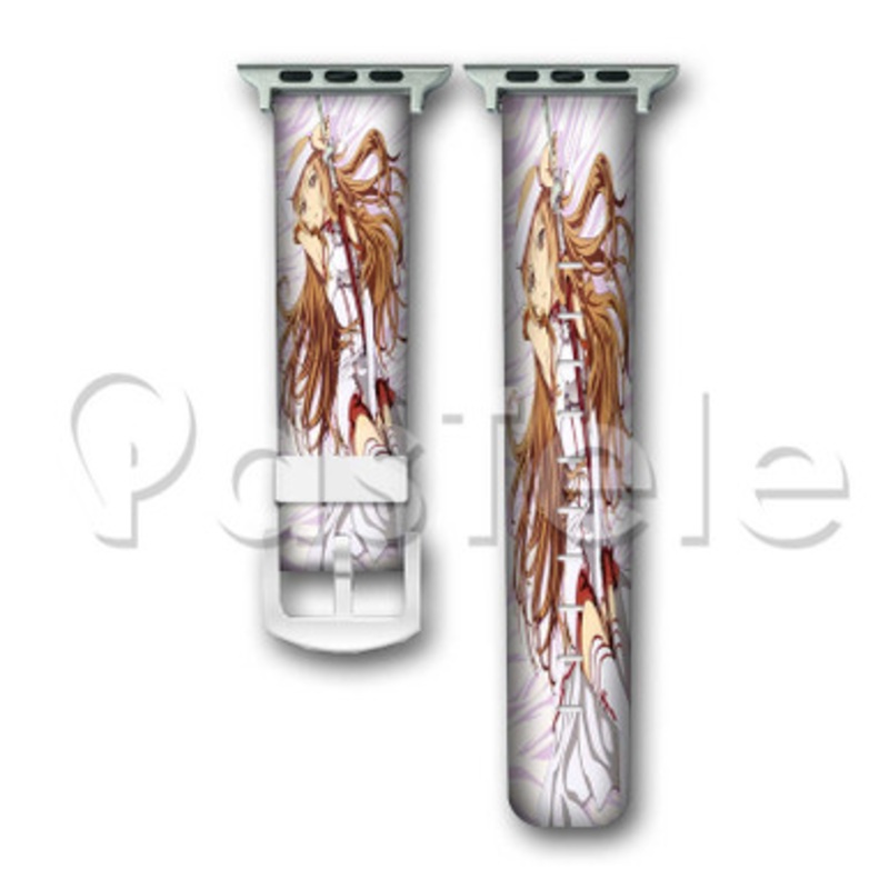 Asuna Yuuki Sword Art Online Custom Personaliez Apple Watch Band 38mm 40mm 42mm 44mm Leather PU