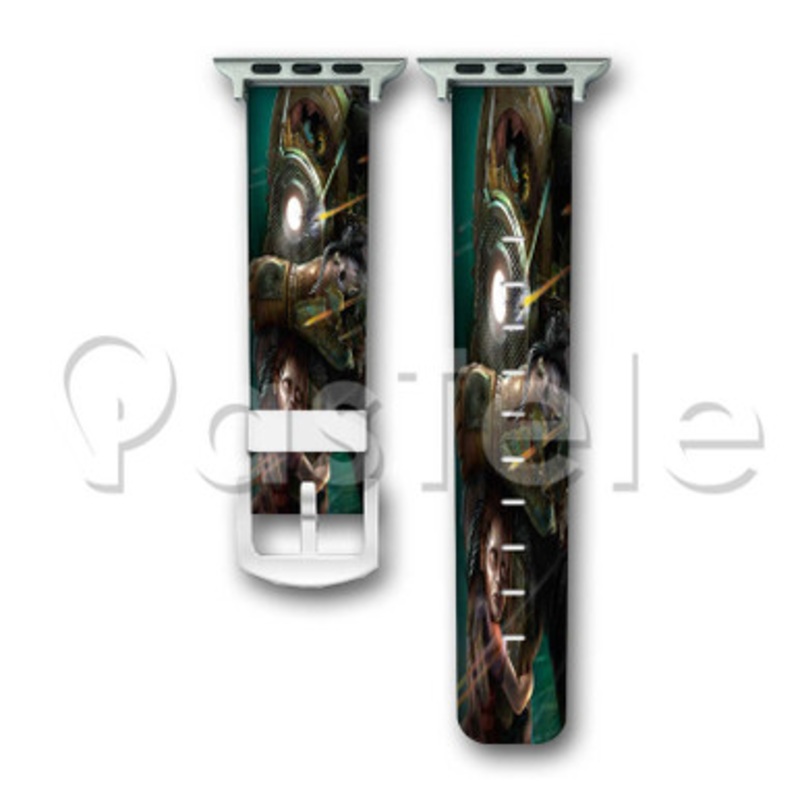Bioshock Big Daddy Protecting Little Sister Custom Personaliez Apple Watch Band 38mm 40mm 42mm 44mm Leather PU
