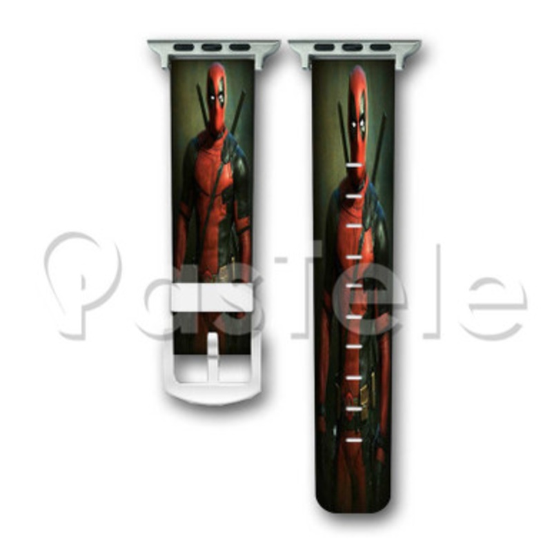 Deadpool Custom Personaliez Apple Watch Band 38mm 40mm 42mm 44mm Leather PU
