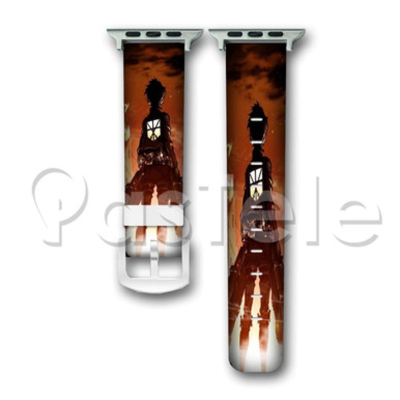 Eren Jaeger Attack on TItan Custom Personaliez Apple Watch Band 38mm 40mm 42mm 44mm Leather