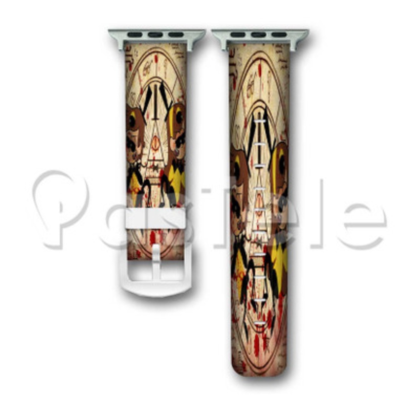 Gravity Falls Bill Cipher Red Blood Custom Personaliez Apple Watch Band 38mm 40mm 42mm 44mm Leather PU